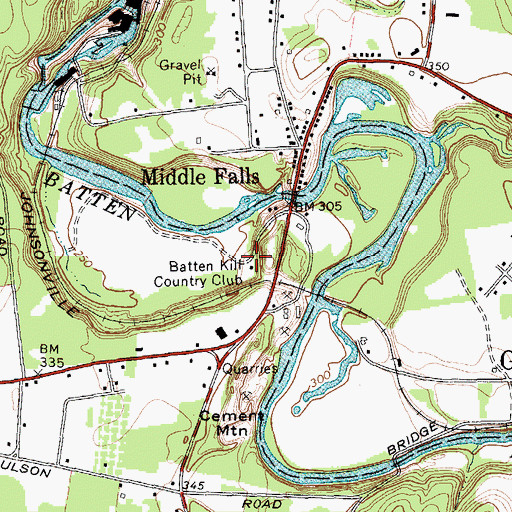 Topographic Map of Batten Kill Country Club, NY