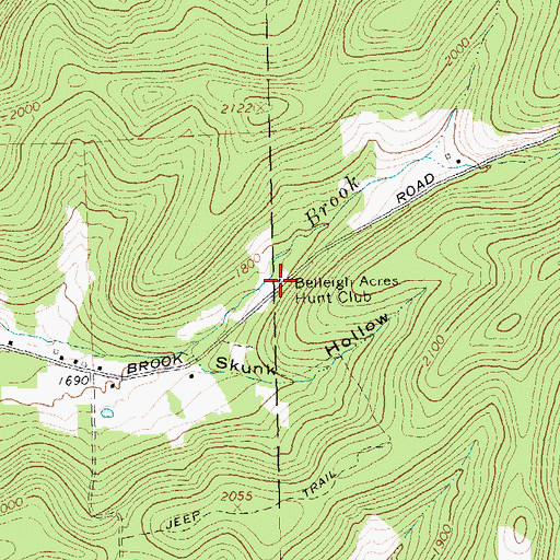 Topographic Map of Belleigh Acres Hunt Club, NY