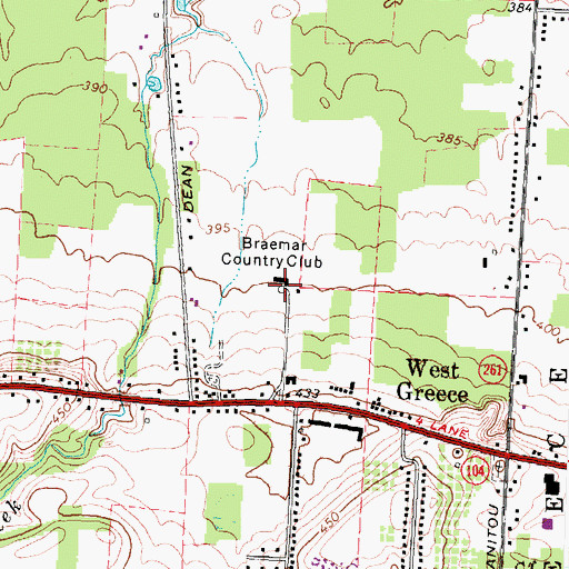 Topographic Map of Braemar Country Club, NY