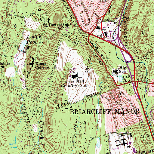 Topographic Map of Briar Hall Country Club, NY