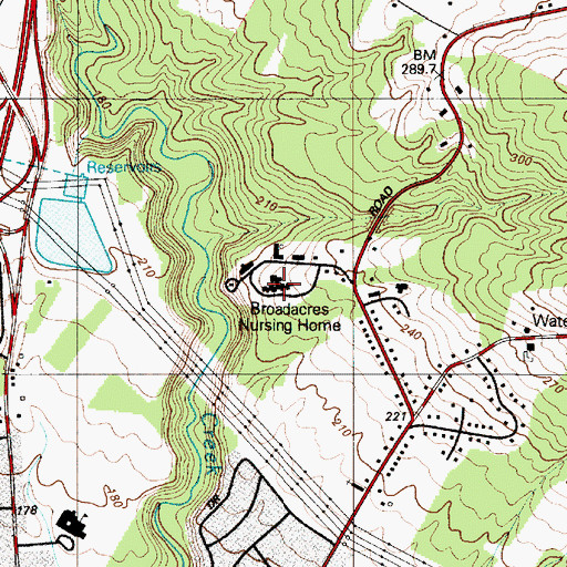 Topographic Map of Broadacres Nursing Home, NY
