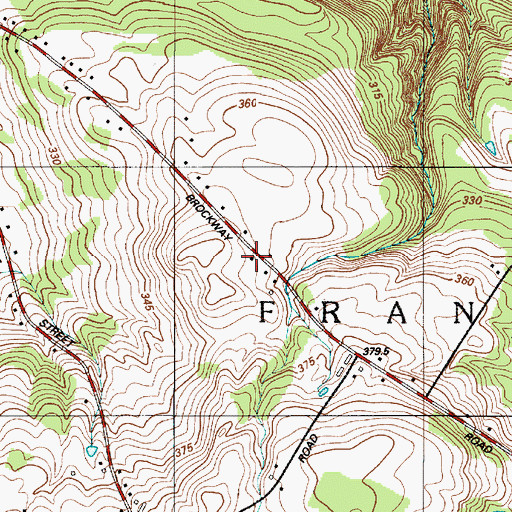 Topographic Map of Brockway School Number 13, NY