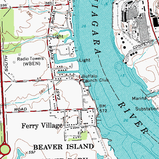 Topographic Map of Buffalo Launch Club, NY