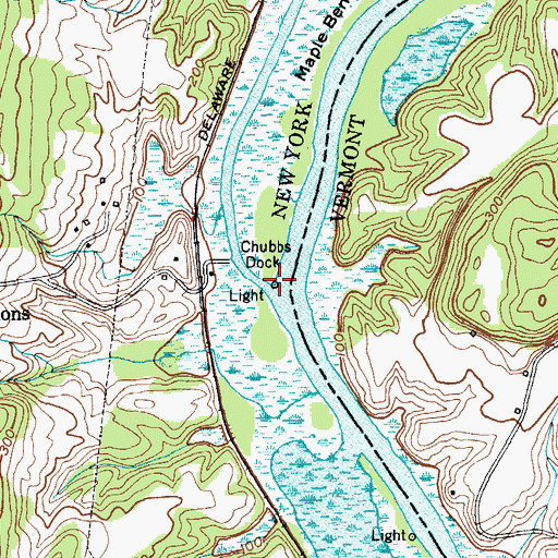 Topographic Map of Chubbs Dock Light, NY