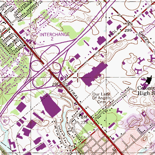 Topographic Map of Colonie Country Club, NY