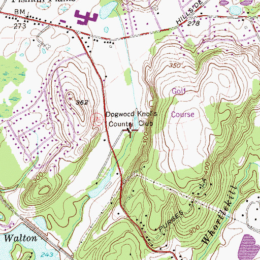 Topographic Map of Dogwood Knolls Country Club, NY