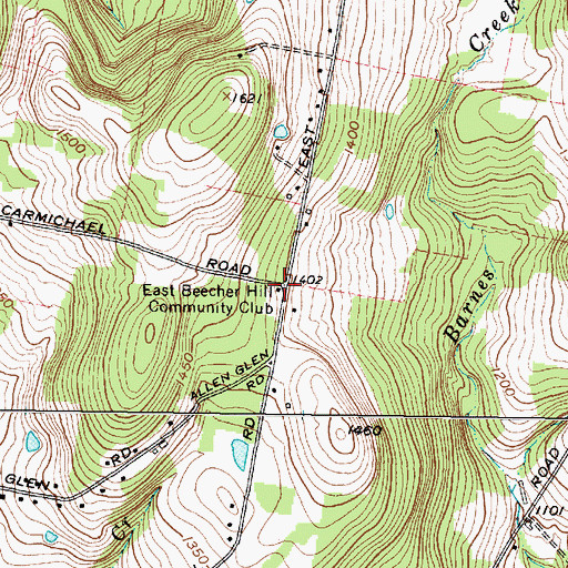 Topographic Map of East Beecher Hill Community Club, NY