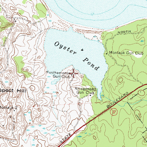 Topographic Map of Easthampton Gun Club, NY