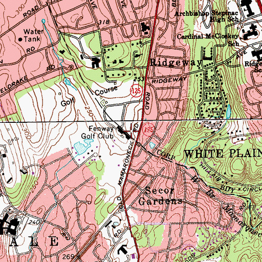 Topographic Map of Fenway Golf Club, NY
