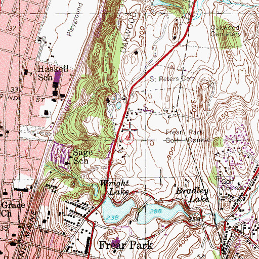 Topographic Map of Frear Park Golf Course, NY