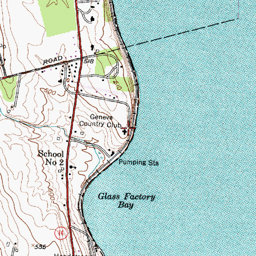 Topographic Map of Geneva Country Club, NY