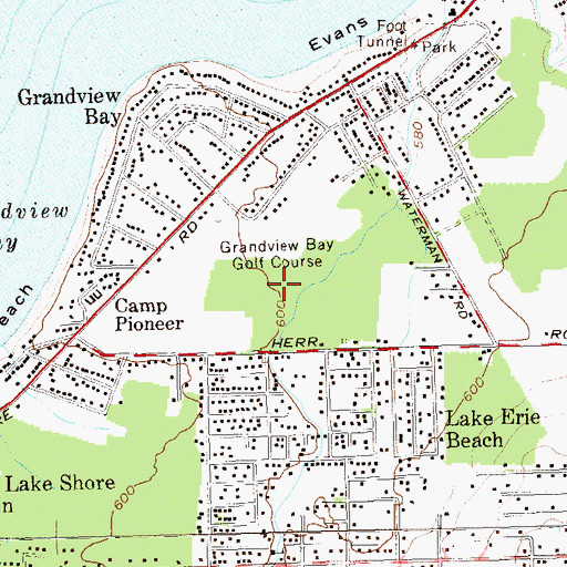 Topographic Map of Grandview Bay Golf Course, NY