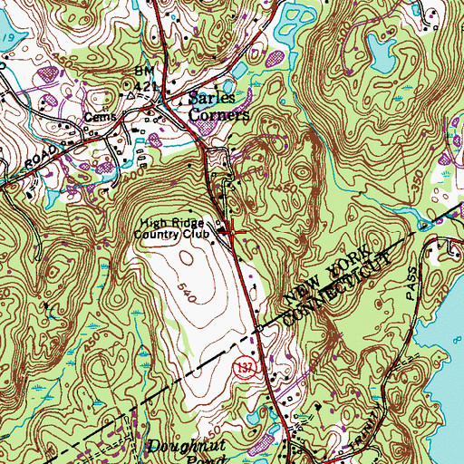 Topographic Map of High Ridge Country Club, NY