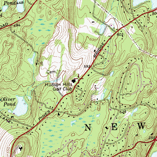 Topographic Map of Hudson Hills Golf Club, NY