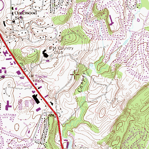Topographic Map of Casperkill Golf Club, NY