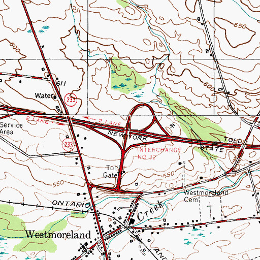 Topographic Map of Interchange Number 32, NY