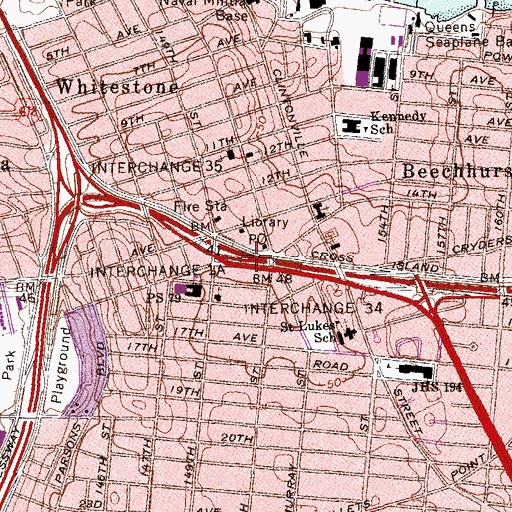 Topographic Map of Interchange 1 A, NY