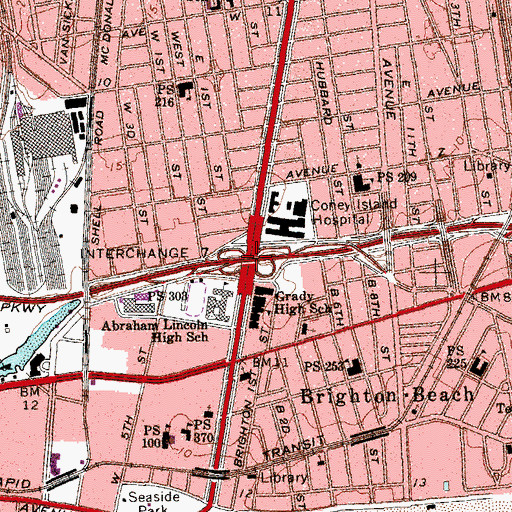 Topographic Map of Interchange 10, NY