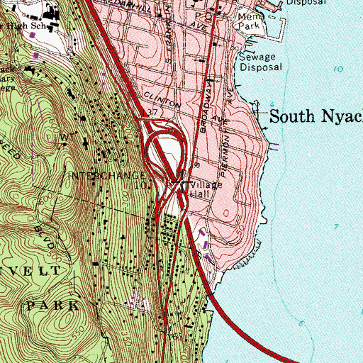 Topographic Map of Interchange 10, NY