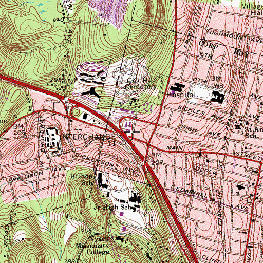 Topographic Map of Interchange 11, NY