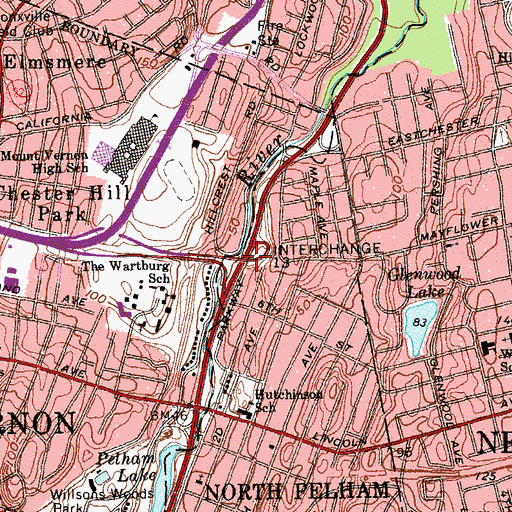 Topographic Map of Interchange 13, NY