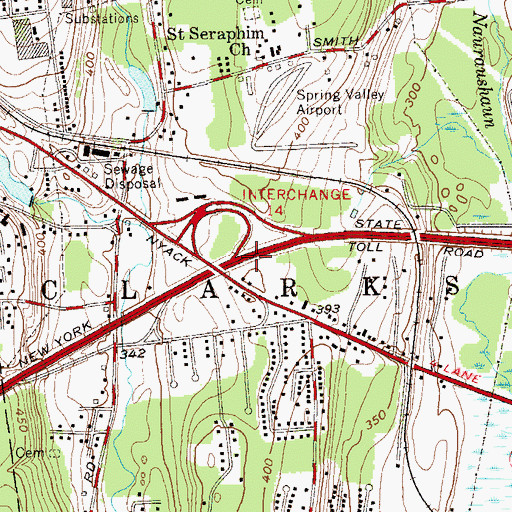 Topographic Map of Interchange 14, NY