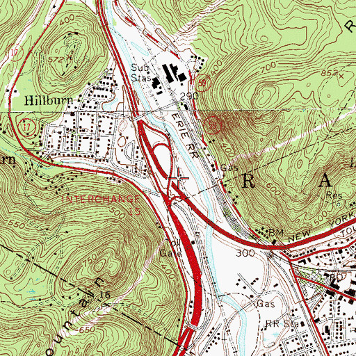 Topographic Map of Interchange 15, NY