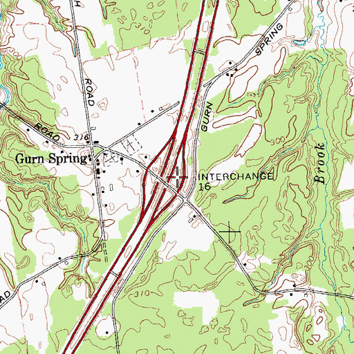 Topographic Map of Interchange 16, NY