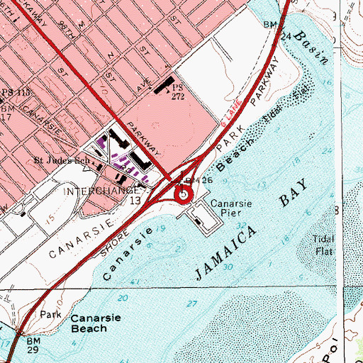 Topographic Map of Interchange 17, NY