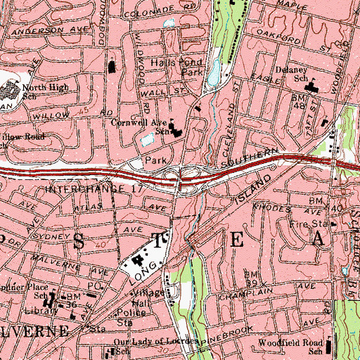 Topographic Map of Interchange 17, NY