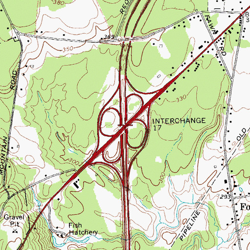 Topographic Map of Interchange 17, NY