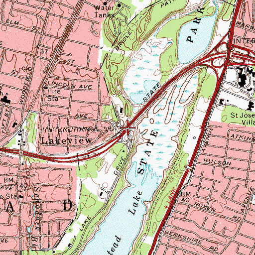 Topographic Map of Interchange 18, NY