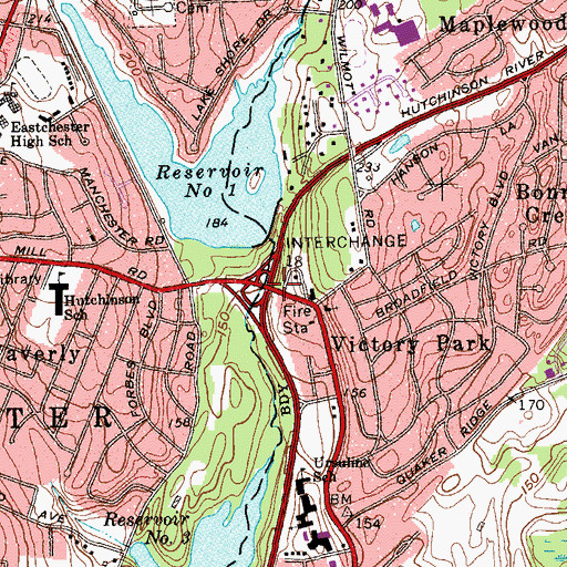 Topographic Map of Interchange 18, NY