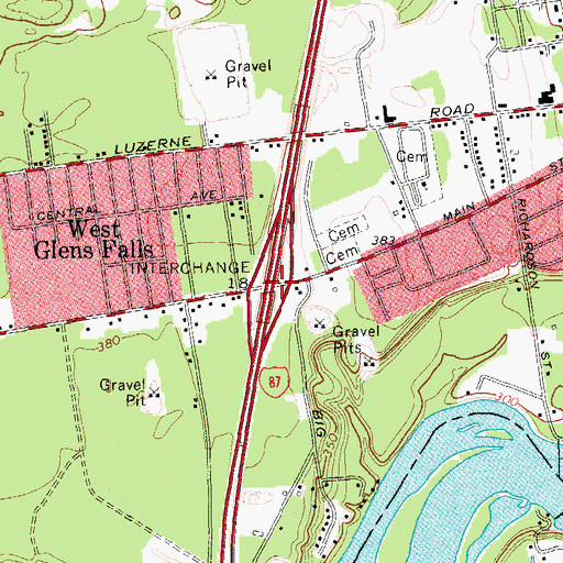 Topographic Map of Interchange 18, NY