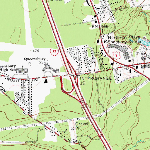 Topographic Map of Interchange 19, NY