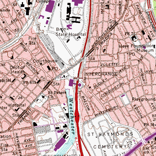 Topographic Map of Interchange 2, NY