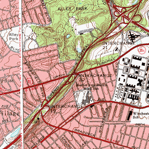 Topographic Map of Interchange 20, NY