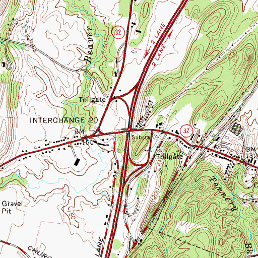 Topographic Map of Interchange 20, NY