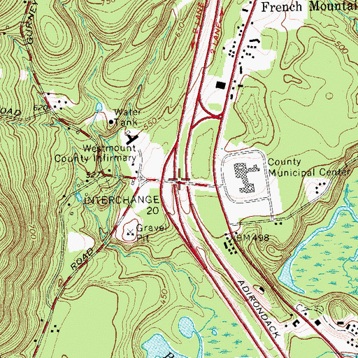 Topographic Map of Interchange 20, NY