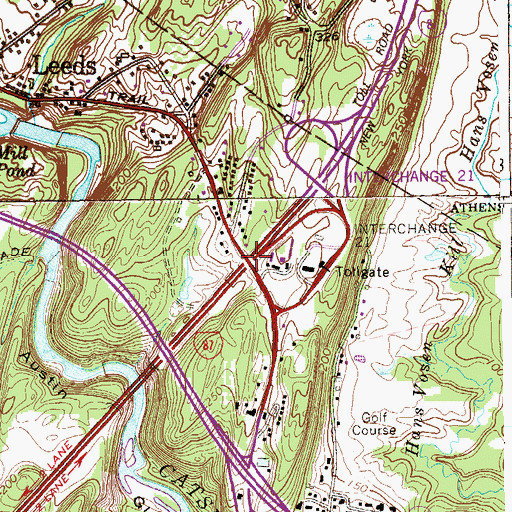 Topographic Map of Interchange 21, NY