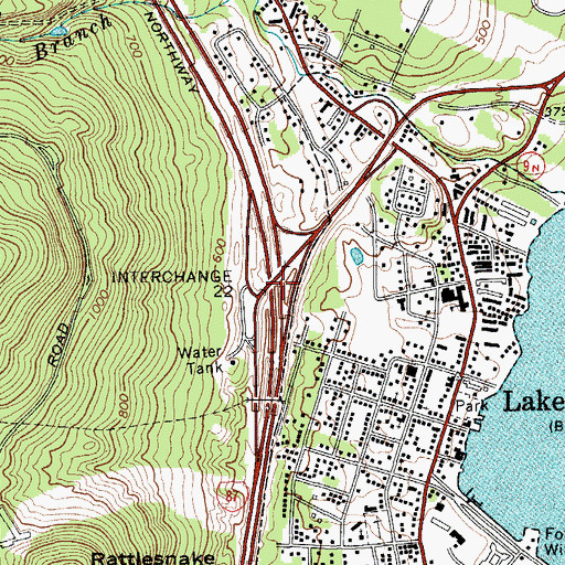 Topographic Map of Interchange 22, NY