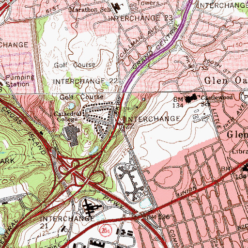 Topographic Map of Interchange 22, NY