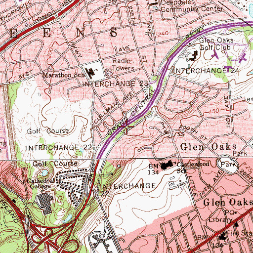 Topographic Map of Interchange 23, NY