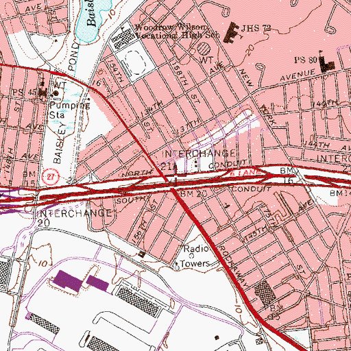 Topographic Map of Interchange 26, NY