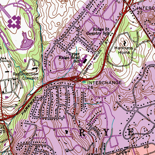Topographic Map of Interchange 26, NY