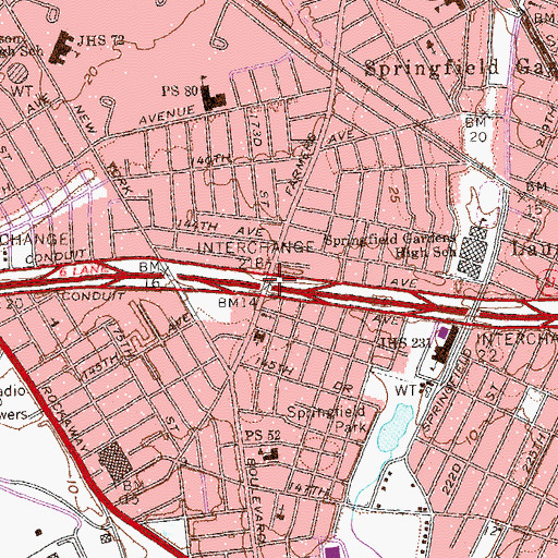 Topographic Map of Interchange 27, NY