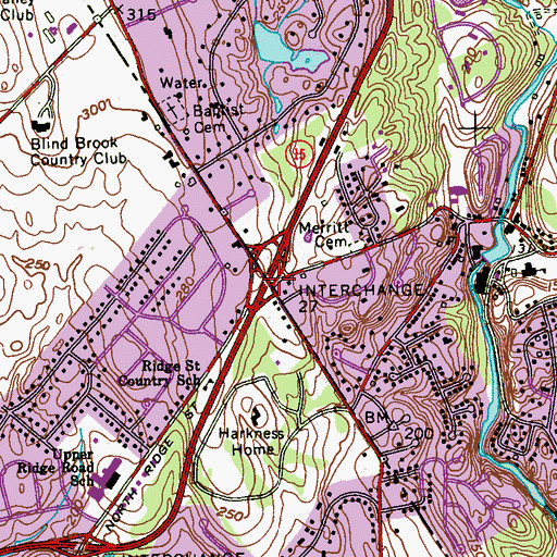 Topographic Map of Interchange 27, NY