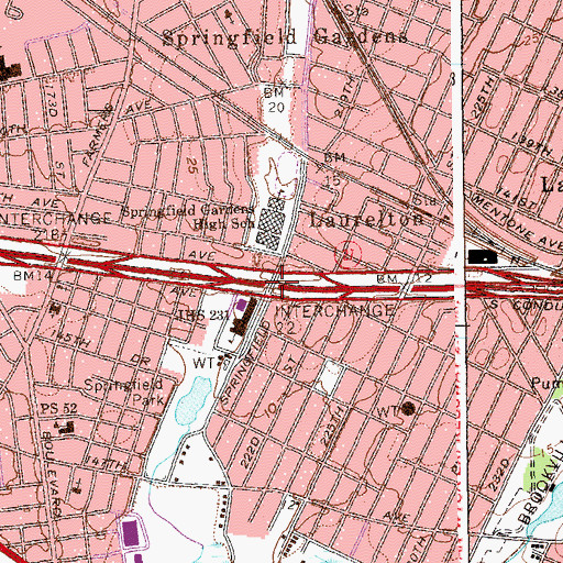 Topographic Map of Interchange 28, NY