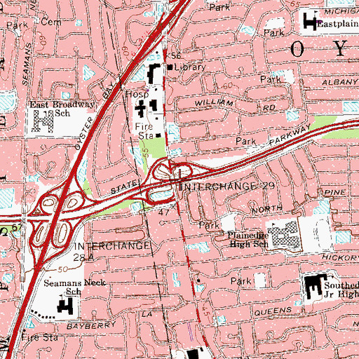 Topographic Map of Interchange 29, NY