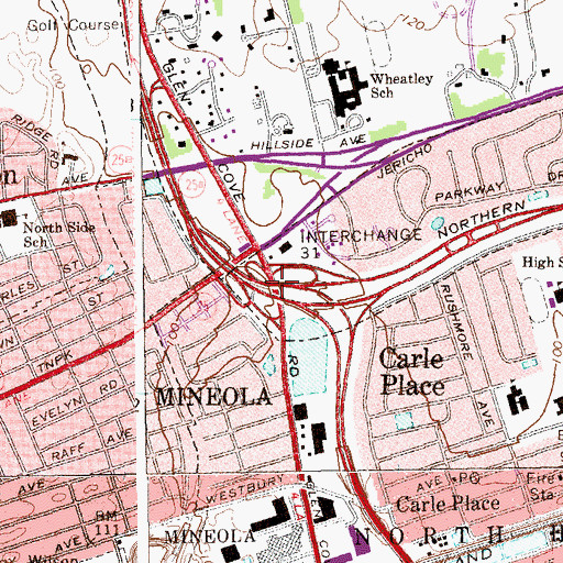 Topographic Map of Interchange 31, NY